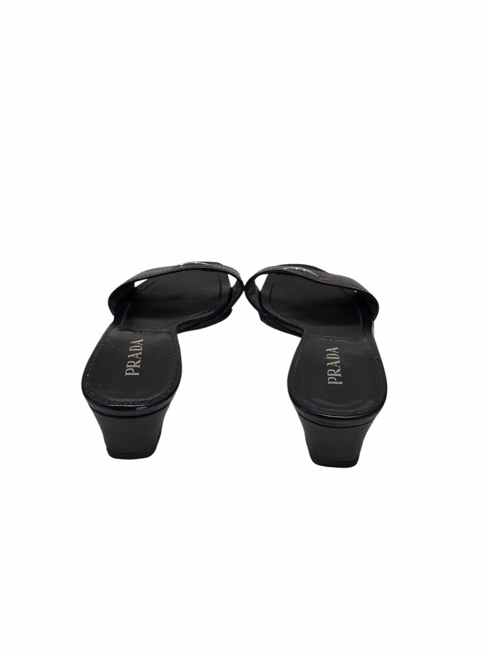 Prada Black LogoTriangle Slide Mules - Picture 6 of 7
